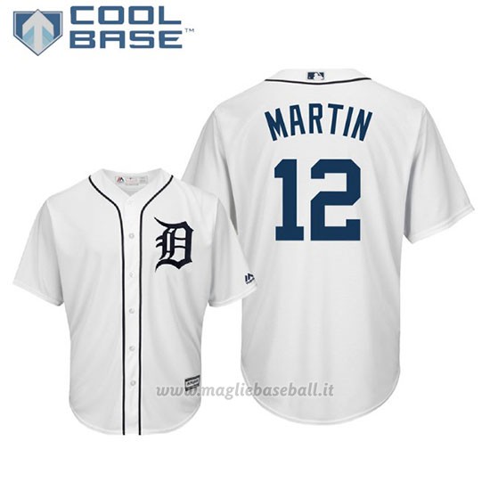 Maglia Baseball Uomo Tigers Leonys Martin Cool Base Majestic 1ªBianco